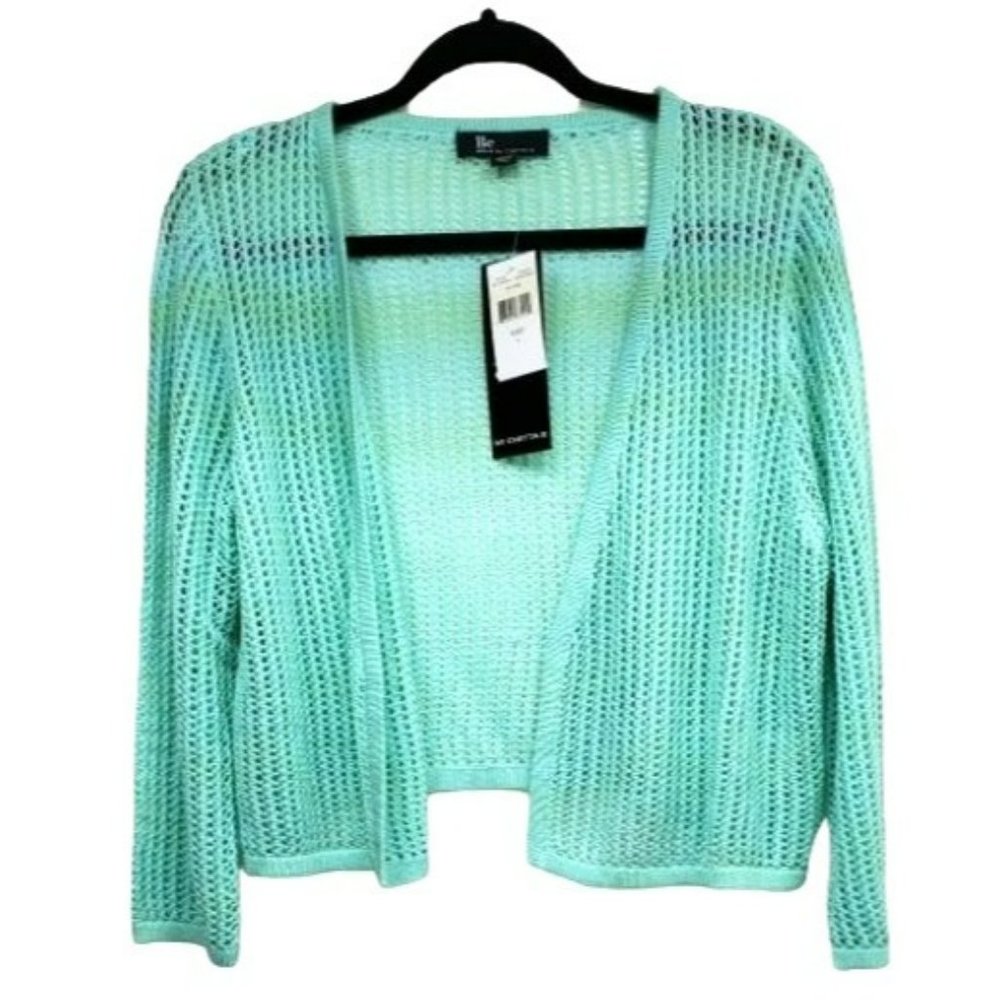 Be by Chetta B Cardigan teal/Aqua color, women's Large NWT